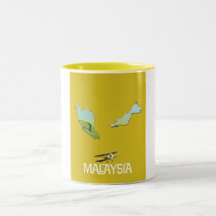 Tasse 2 Couleurs Carte des voyages en Malaisie