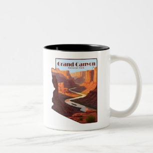 Tasse 2 Couleurs Carte du Grand Canyon National Park Arizona