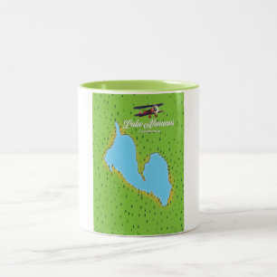 Tasse 2 Couleurs Carte du lac Almanor Californie États-Unis