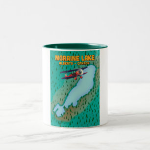 Tasse 2 Couleurs Carte du lac Moraine Alberta Canada
