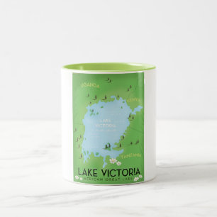 Tasse 2 Couleurs Carte du lac Victoria - Afrique Great Lake Voyage 
