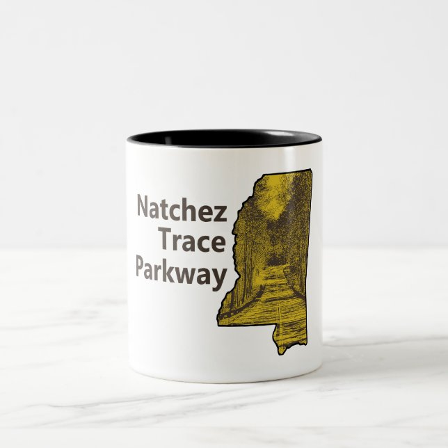Tasse 2 Couleurs Carte du Mississippi Natchez Trace Parkway (Centre)