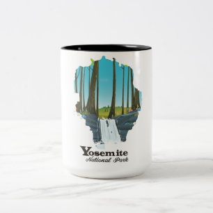 Tasse 2 Couleurs Carte du Parc National de Yosemite États-Unis
