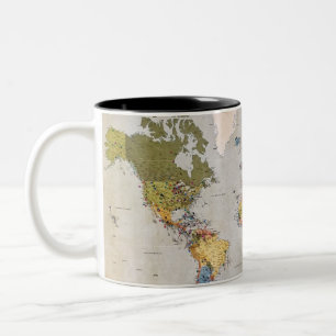 Tasse 2 Couleurs carte mondiale