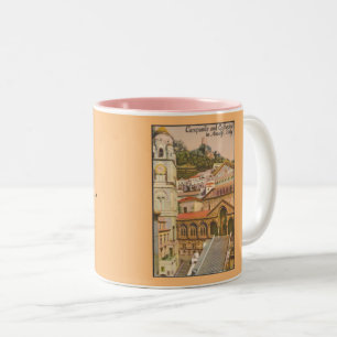 Tasse 2 Couleurs Carte postale Vintage voyage Amalfi, Italie