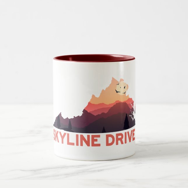 Tasse 2 Couleurs Carte Skyline Drive Shenandoah Virginia (Centre)