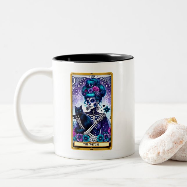 Tasse 2 Couleurs Carte Tarot Céleste La Sorcière (Avec donut)