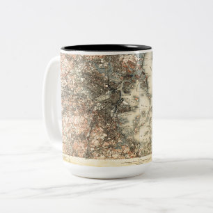 Tasse 2 Couleurs Carte vintage de Boston