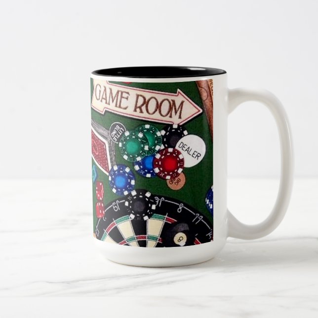 Tasse 2 Couleurs Cartes de billards de pièce de jeu (Droit)
