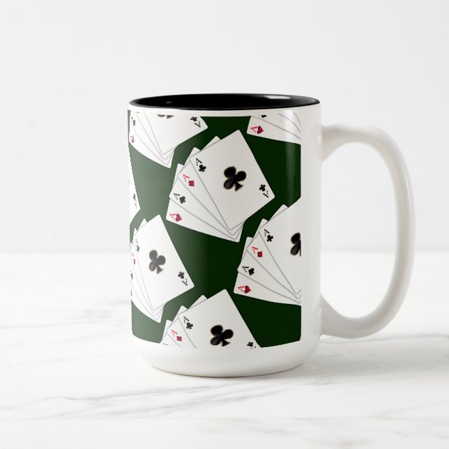 Tasse 2 Couleurs Cartes De Jeu Quatre As (Droit)