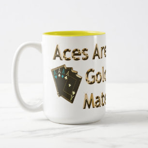 Tasse 2 Couleurs Cartes De Poker Gold Quad Aces,