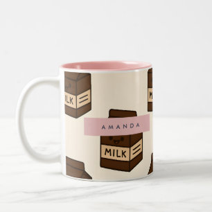 Tasse 2 Couleurs Carton de lait au chocolat doux personnalisé