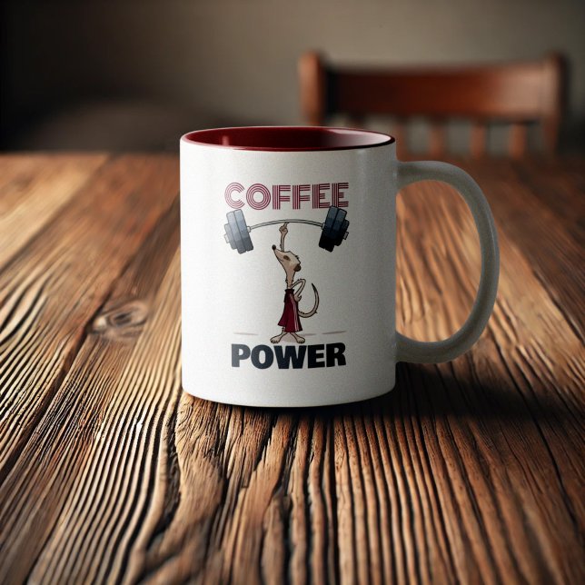 Tasse 2 Couleurs Carton d'haltérophilie Cute Meerkat (Créateur téléchargé)