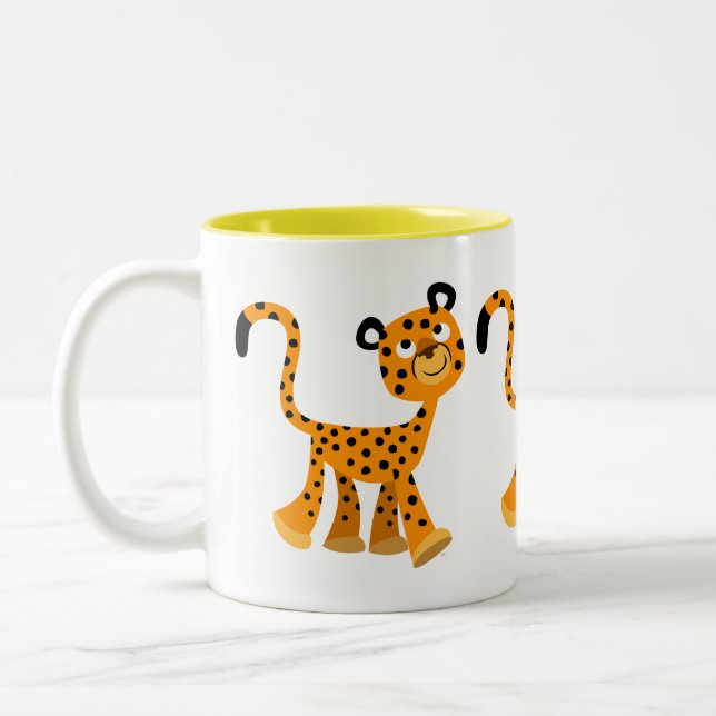 Tasse 2 Couleurs Cartoon Insouciant Cute Cheetah (Gauche)