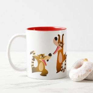 Tasse 2 Couleurs Cartoon joyeux Cute Coatimundis