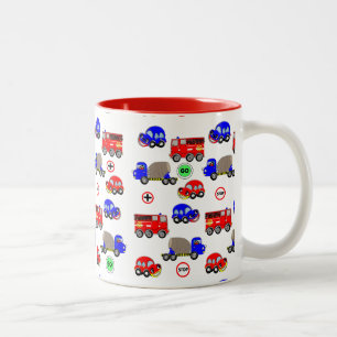Tasse 2 Couleurs Cartoon Voitures Camions Moteurs de feu Conception