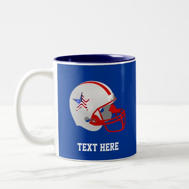 Tasse 2 Couleurs Casque de football américain en bleu (Gauche)