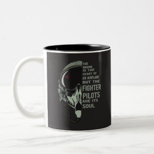 Tasse 2 Couleurs Casque de pilote de chasse et masque d'oxygène vit