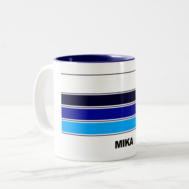Tasse 2 Couleurs Casque Mika Hakkinen (Devant gauche)