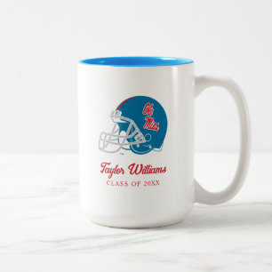 Tasse 2 Couleurs Casque Ole Miss Football   Bleu clair