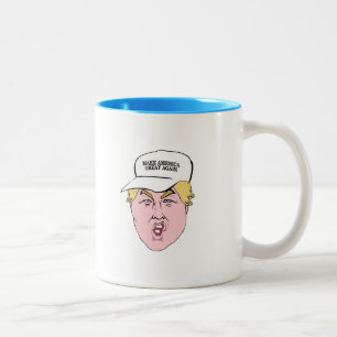 Tasse 2 Couleurs Casquette de caricature de Donald Trump grand