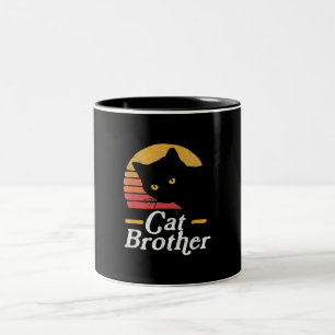 Tasse 2 Couleurs Cat Brother Style Vintage Retro Cadeau Pour Amoure