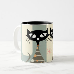 Tasse 2 Couleurs Cat du milieu du siècle moderne