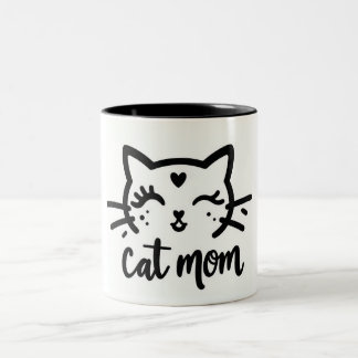 Tasse 2 Couleurs Cat Mom black