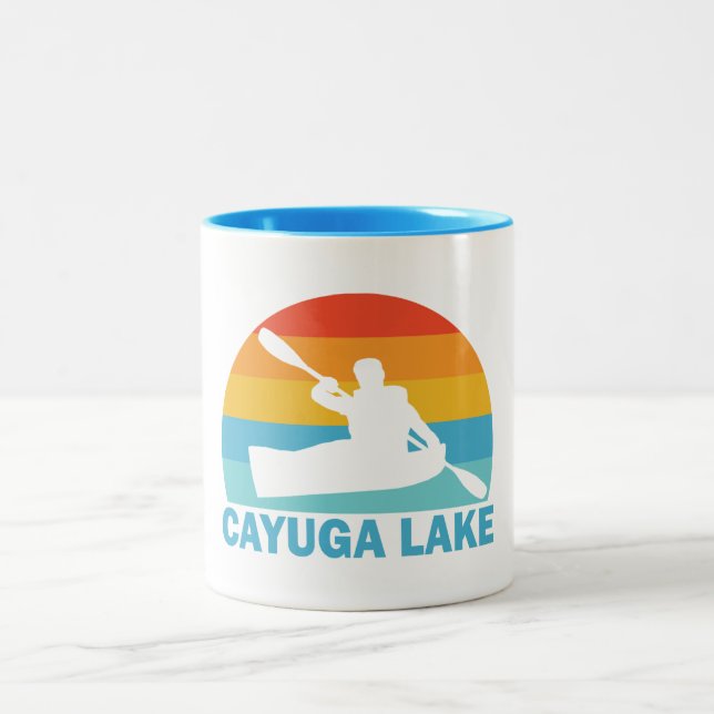 Tasse 2 Couleurs Cayuga Lake New York Kayak (Centre)