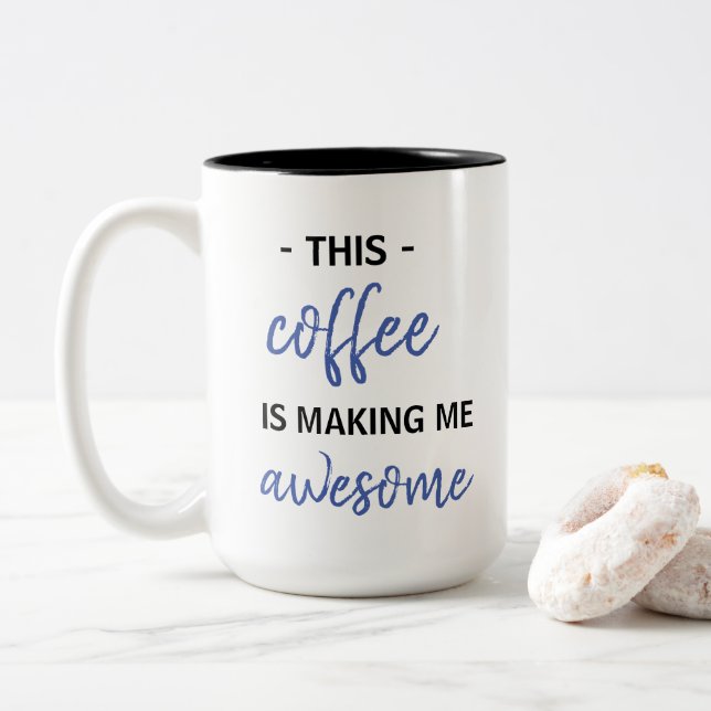 Tasse 2 Couleurs ce café me rend génial (Avec donut)