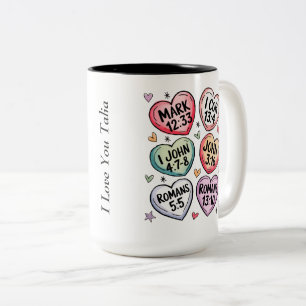 Tasse 2 Couleurs Ce Coeur Chrétien Valentines Versets de la Bible