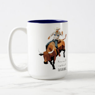 Tasse 2 Couleurs Ce n'est pas mon premier RODEO : Bull rider