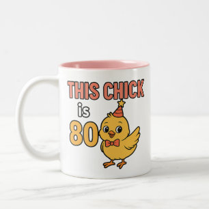 Tasse 2 Couleurs Ce poussin est 80 mignon et amusant anniversaire