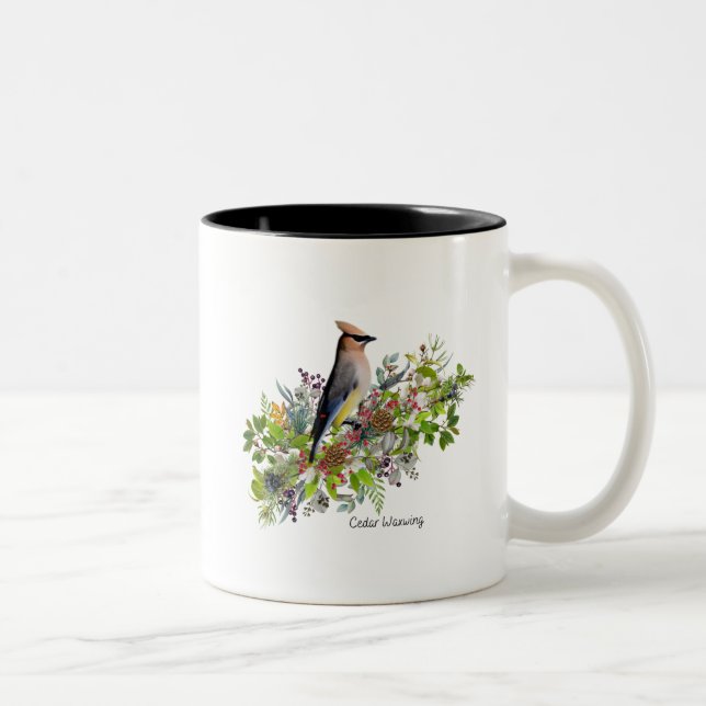 Tasse 2 Couleurs Cèdre de boue d'oiseaux (Droit)