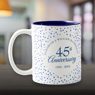 Tasse 2 Couleurs Célébration de noces de saphir 45e 65e anniversair