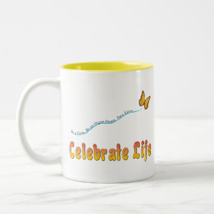 Tasse 2 Couleurs Célébrez le papillon de la vie