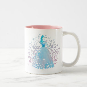Tasse 2 Couleurs Cendrillon fantaisie papillon fleurit