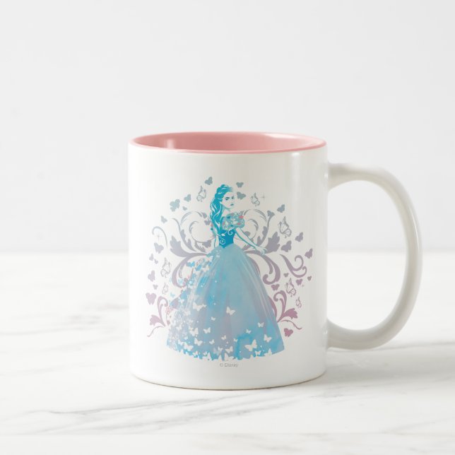 Tasse 2 Couleurs Cendrillon fantaisie papillon fleurit (Droit)