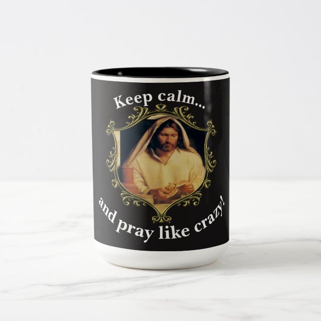 Tasse 2 Couleurs Cène Divine : Casser Le Pain Avec Jésus (Centre)