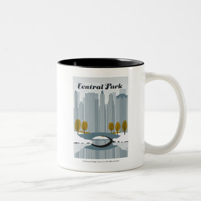 Tasse 2 Couleurs Central Park, NYC - Neige (Droit)