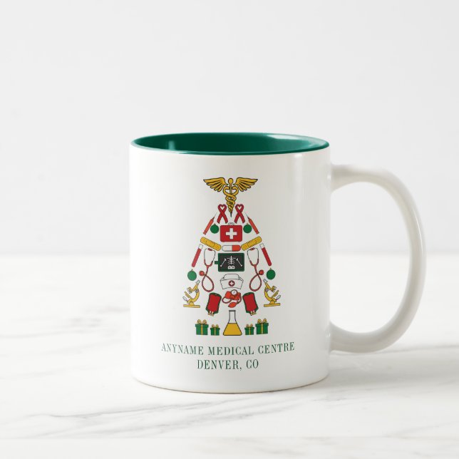 Tasse 2 Couleurs Centre Médicale de Noël Médecins et infirmières (Droit)