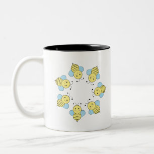 Tasse 2 Couleurs Cercle mignon des abeilles