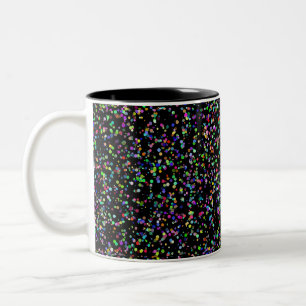 Tasse 2 Couleurs Cercles colorés bulles sur motif unique noir