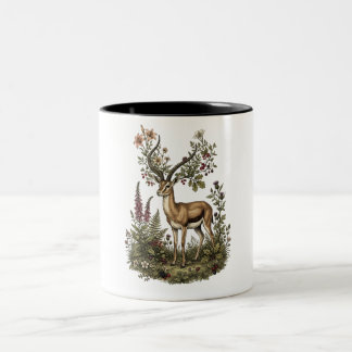 Tasse 2 Couleurs Cerf avec Fleur Sauvage 