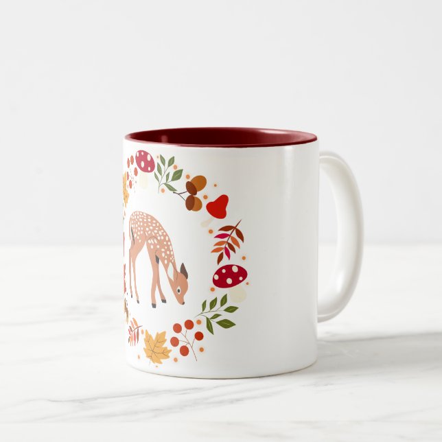 Tasse 2 Couleurs Cerf d'automne (Devant droit)