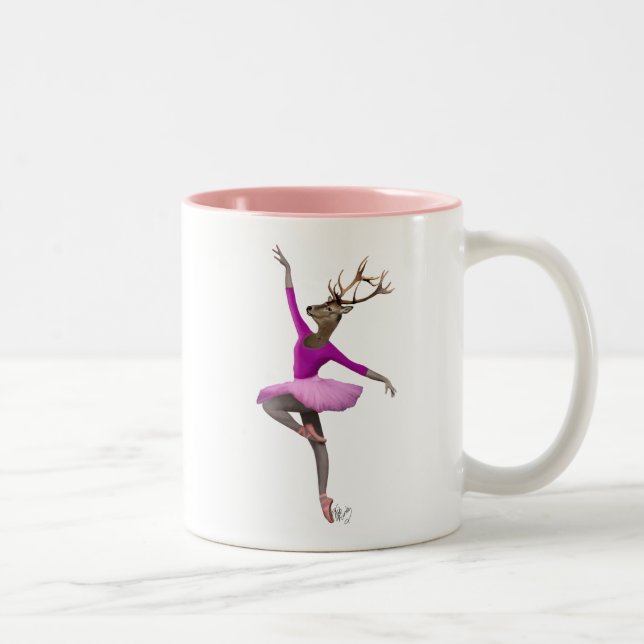Tasse 2 Couleurs Cerf de ballet en rose (Droit)