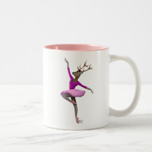 Tasse 2 Couleurs Cerfs communs de ballet dans le rose