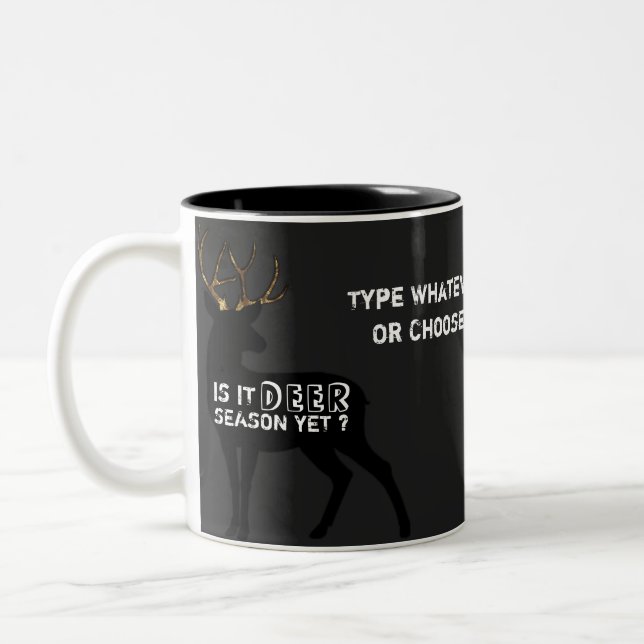 Tasse 2 Couleurs Cerfs communs faits sur commande des textes (Gauche)