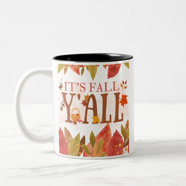Tasse 2 Couleurs C'est automne Y'all automne Feuilles automne saiso (Gauche)