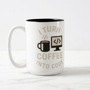 Tasse 2 Couleurs C'est drôle de transformer le café en code